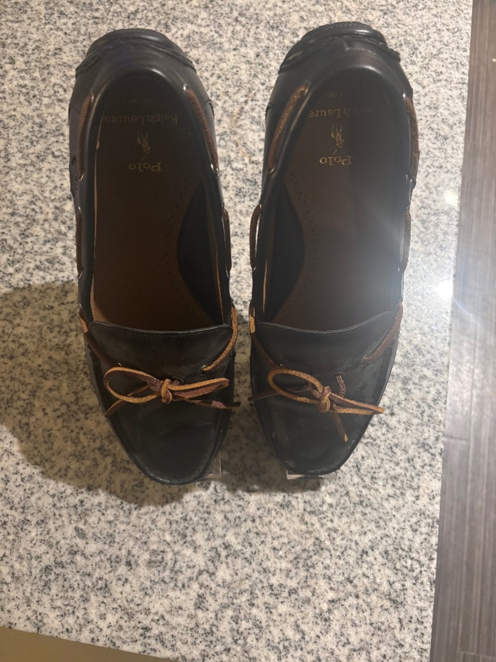 Men's Black/Brown Ralph Lauren Polo Driving Loafers Size 13